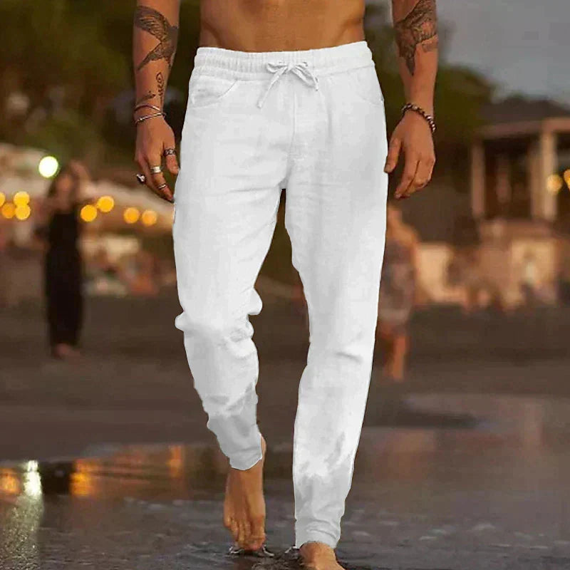 Pantalon de plage en lin respirant coupe décontractée côtière homme – Sainte-Adresse