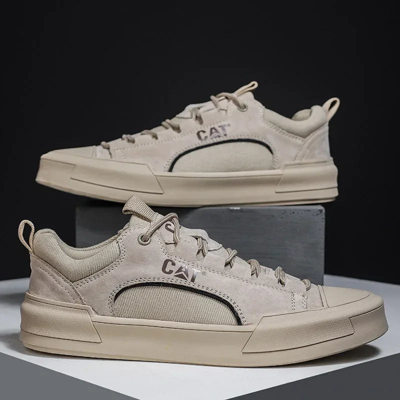 Baskets effet cuir lisse