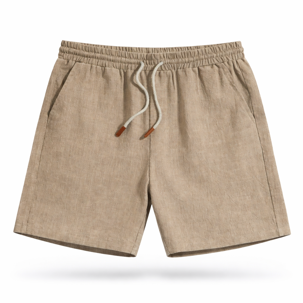 Short en lin à taille élastique et cordon de serrage coupe décontractée homme – Saint-Émilion