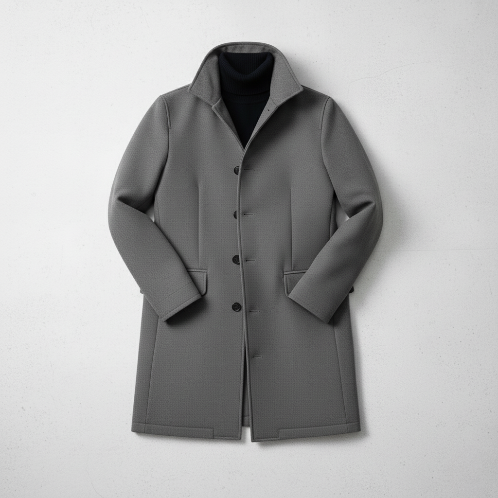 Veste d'hiver aspect lainage col montant