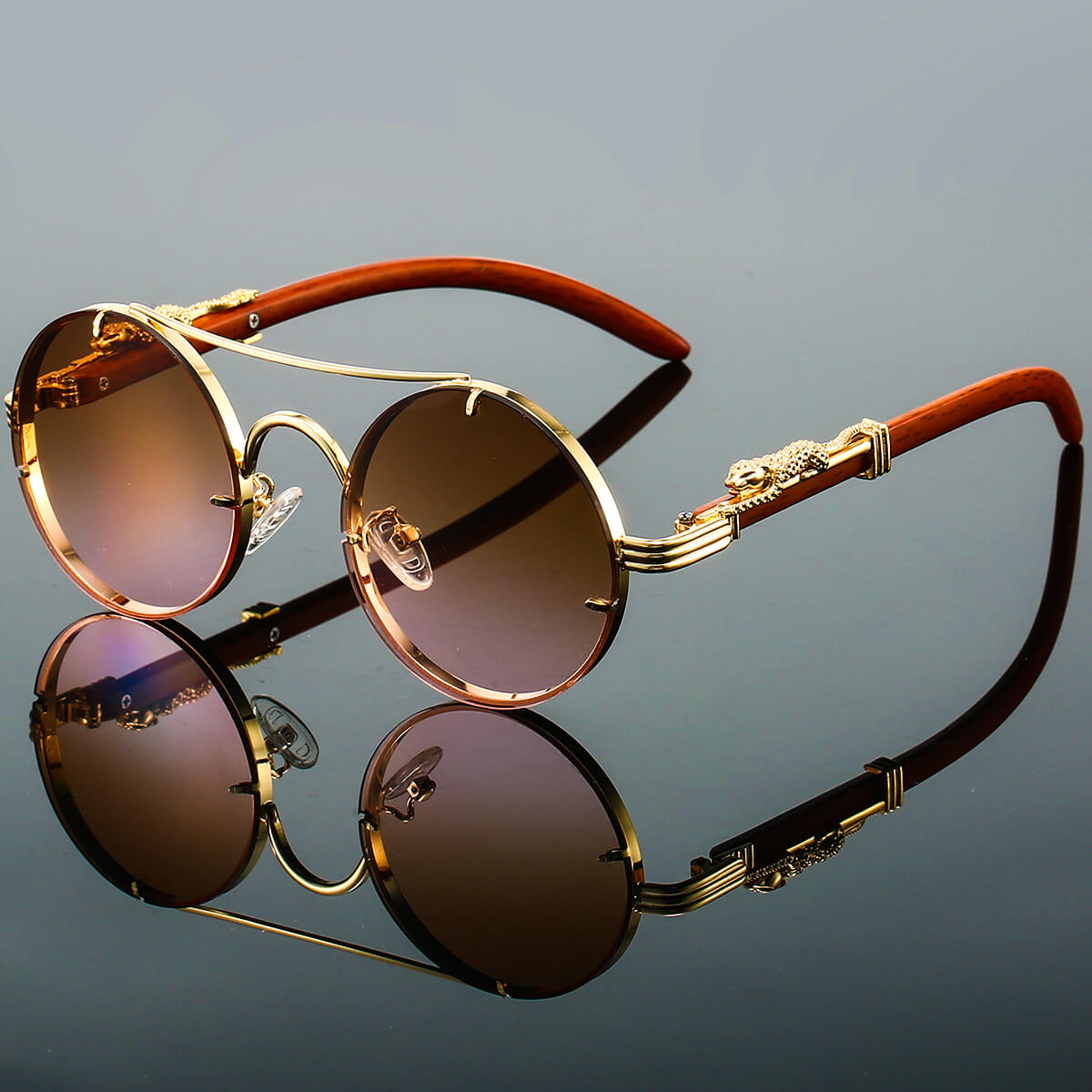 Lunettes de soleil rétro monture angulaire style sobre et élégant homme – Reugny