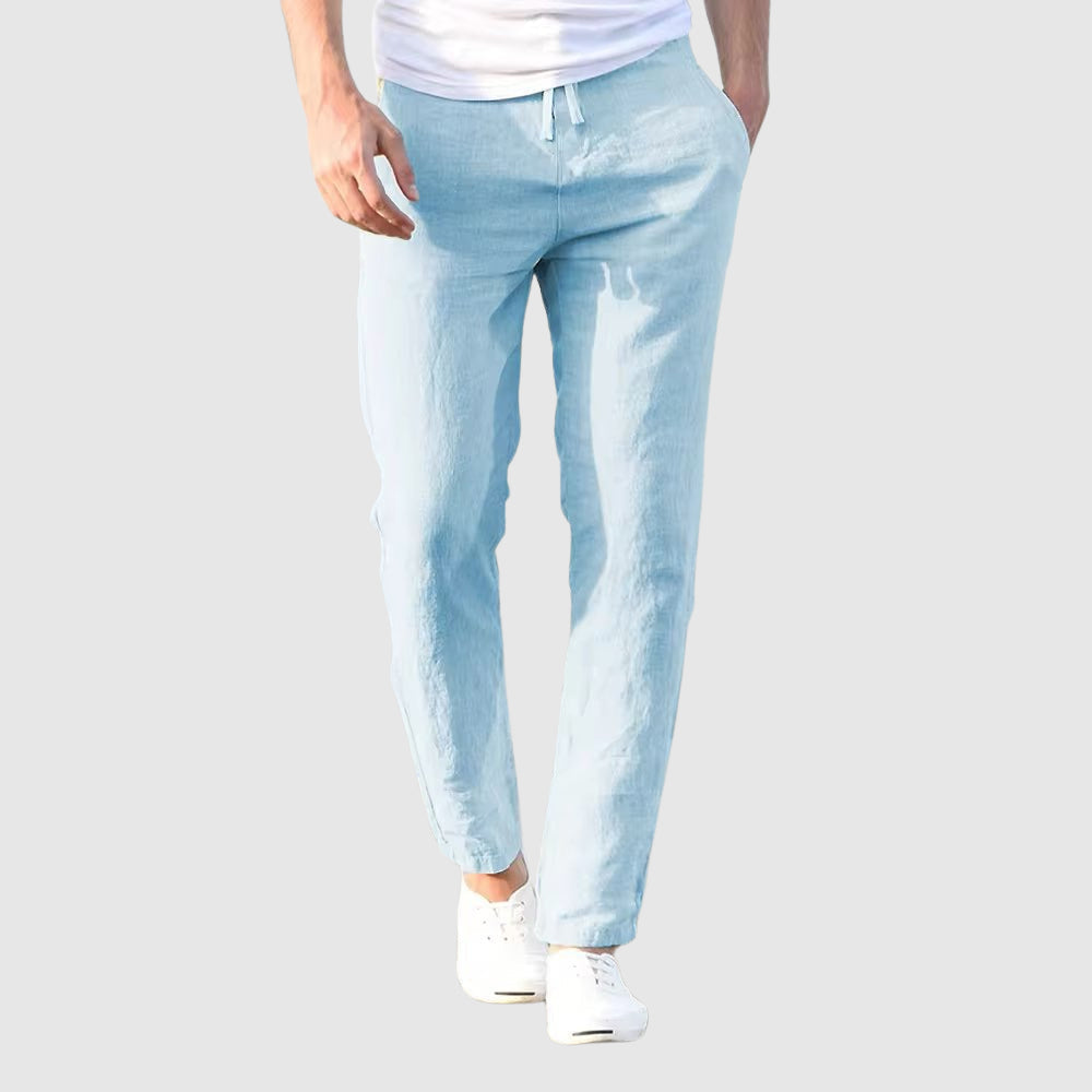 Pantalon léger en lin souple fluide été style chic intemporel homme – Lavardin