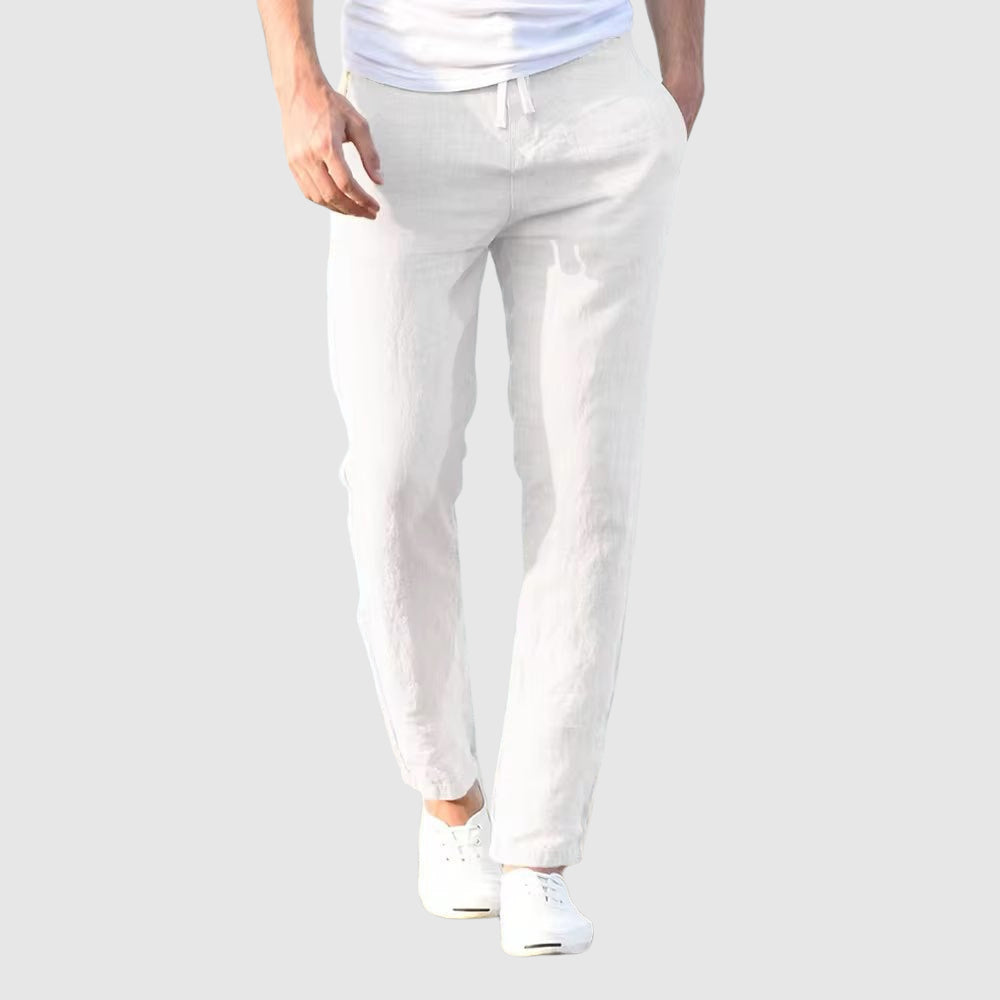 Pantalon léger en lin souple fluide été style chic intemporel homme – Lavardin