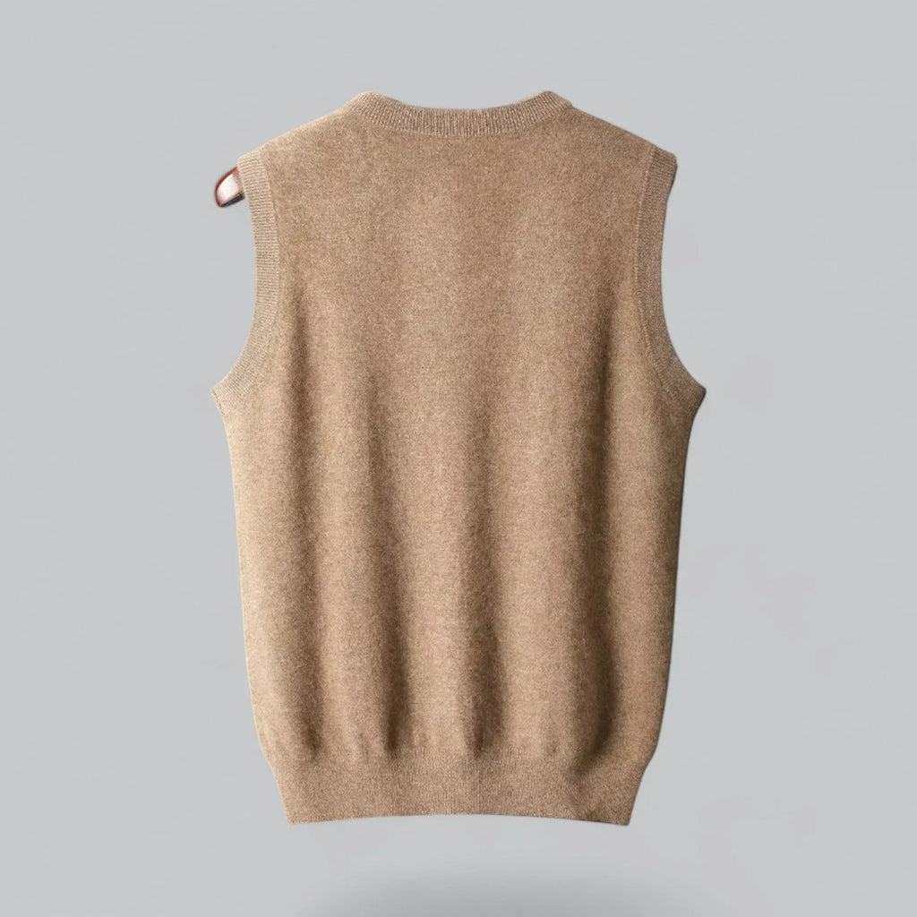 Gilet sans manches en laine col V coupe décontractée maille homme – Biarritz