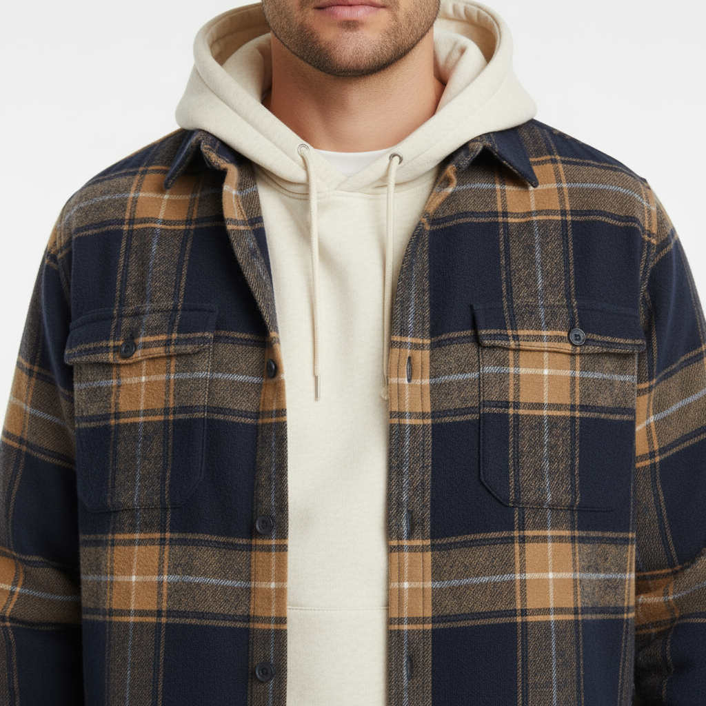 Chemise à carreaux aspect flanelle