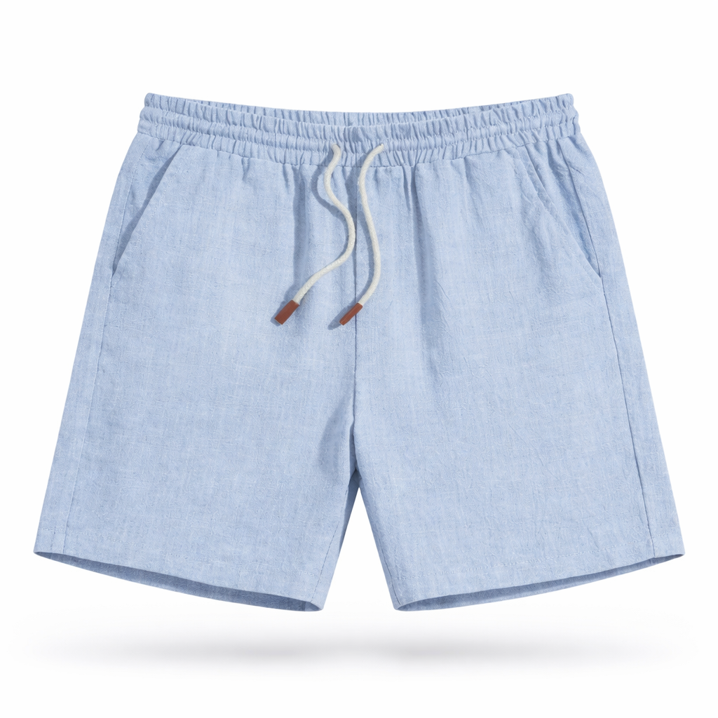 Short en lin à taille élastique et cordon de serrage coupe décontractée homme – Saint-Émilion