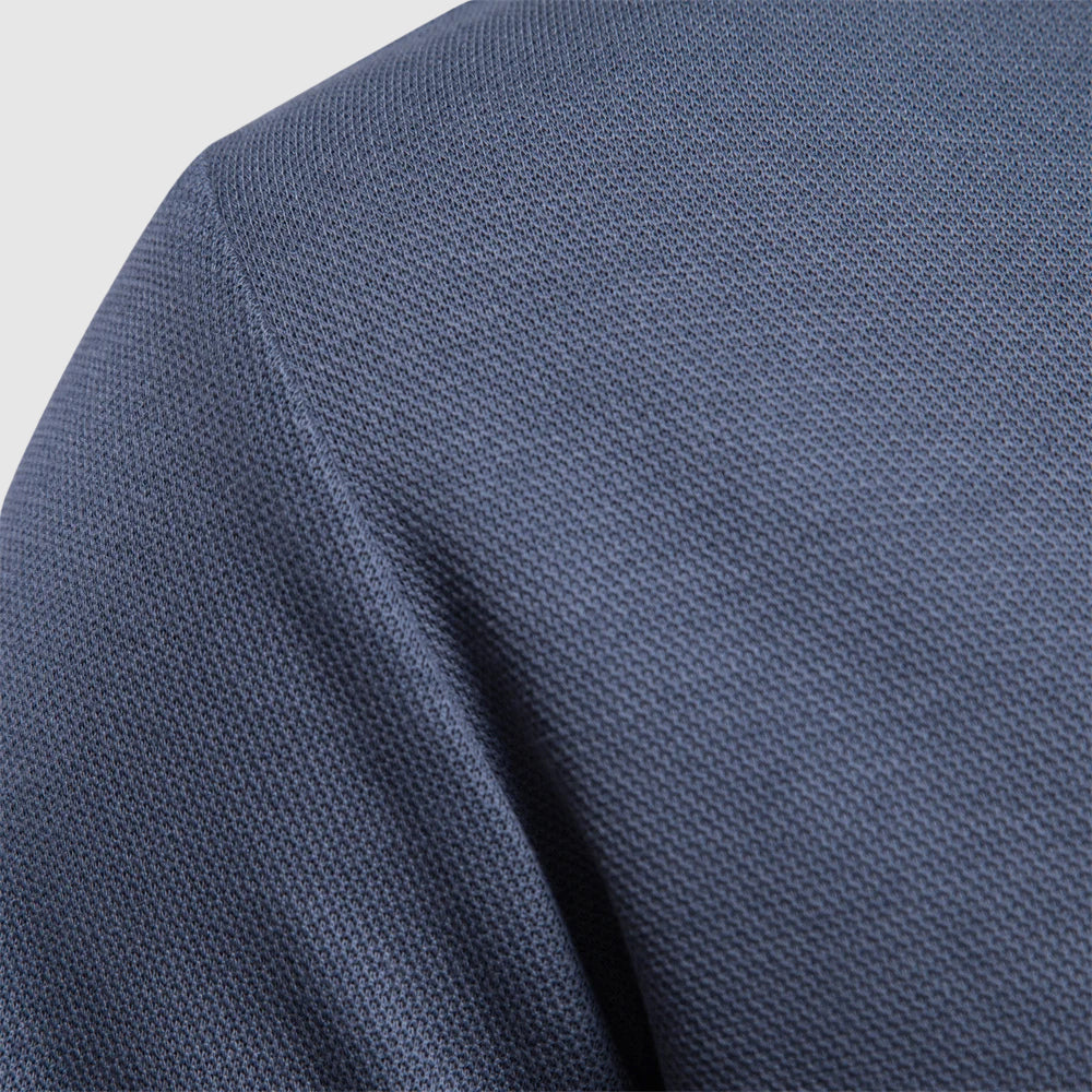 Polo manches longues maille texturée