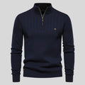 Pull col camionneur demi-zip bleu marine pour homme, vue de face
