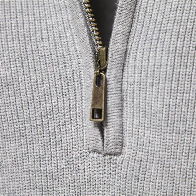 Pull col montant zippé en maille douce coupe ajustée homme – Cabourg