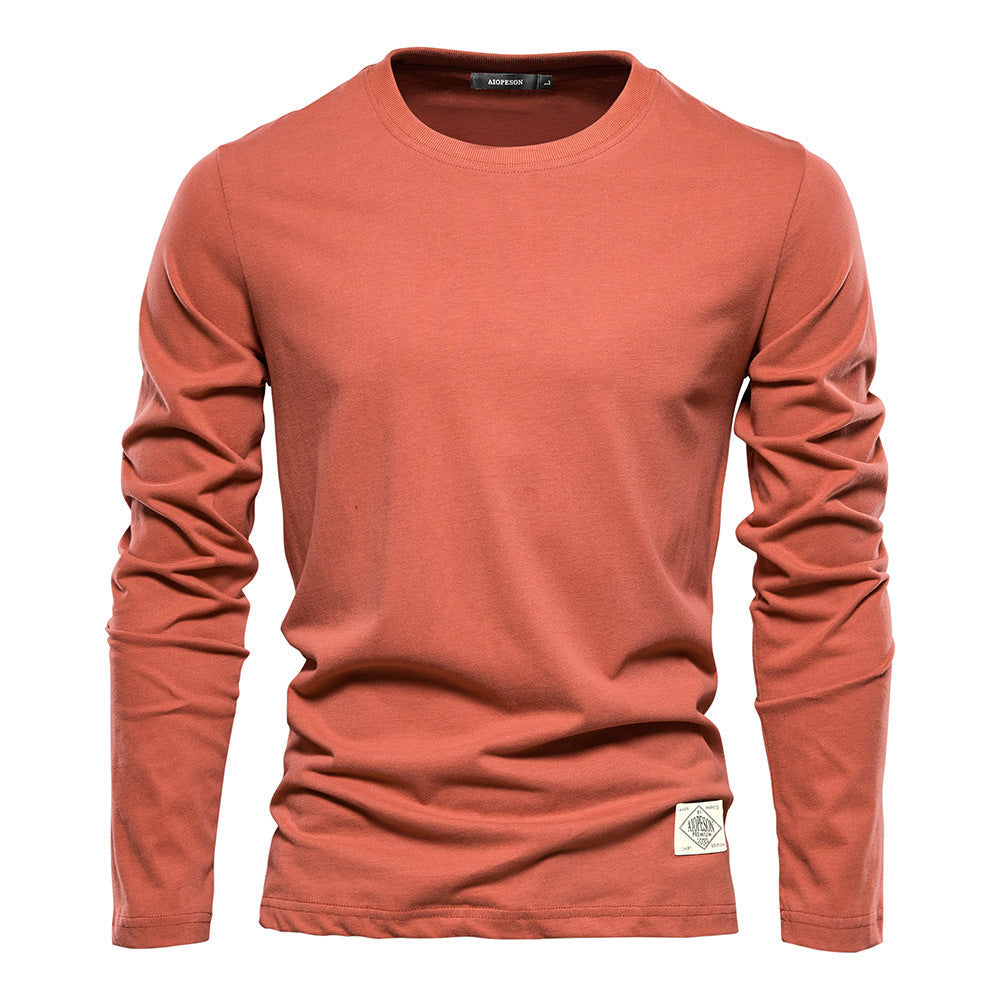T-shirt manches longues col rond bleu marine