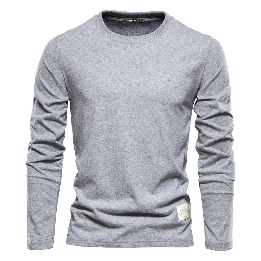 T-shirt manches longues col rond bleu marine