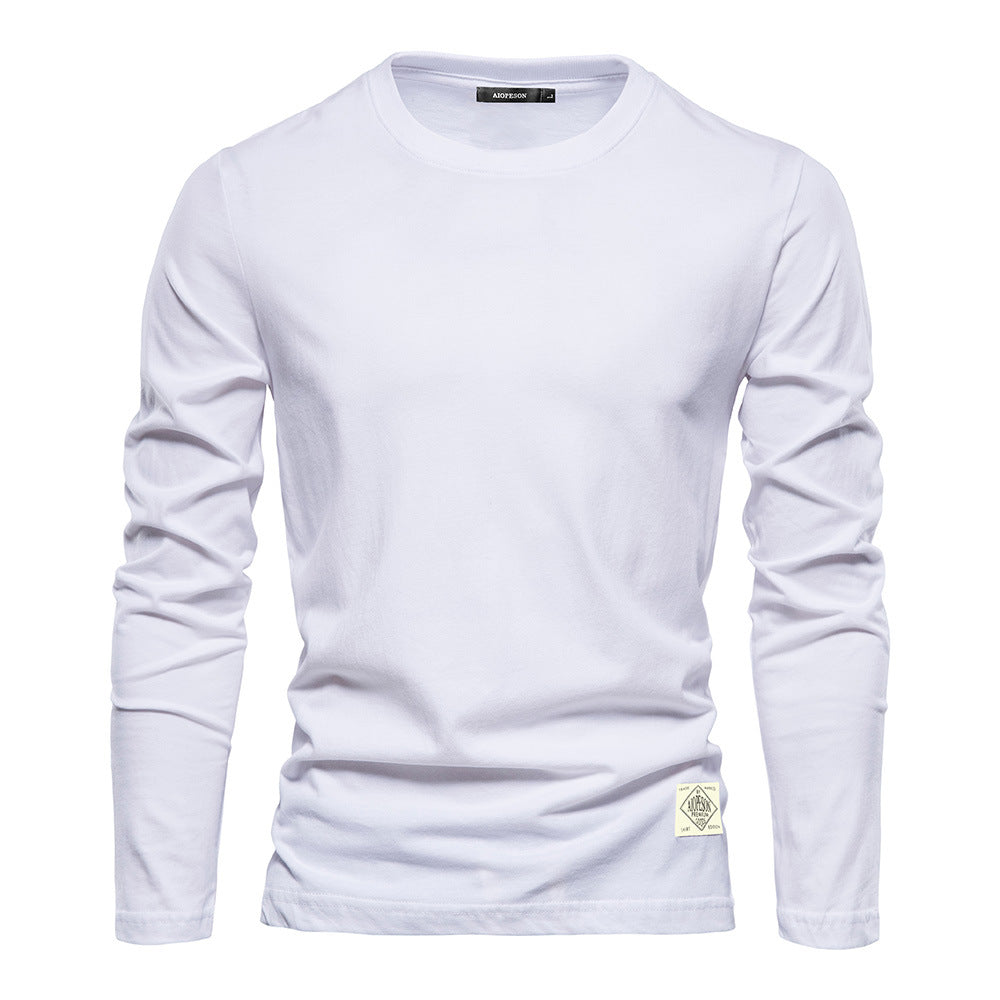 T-shirt manches longues col rond bleu marine