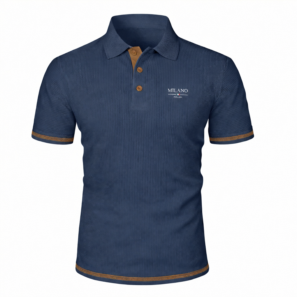 Polo jacquard texturé à col structuré