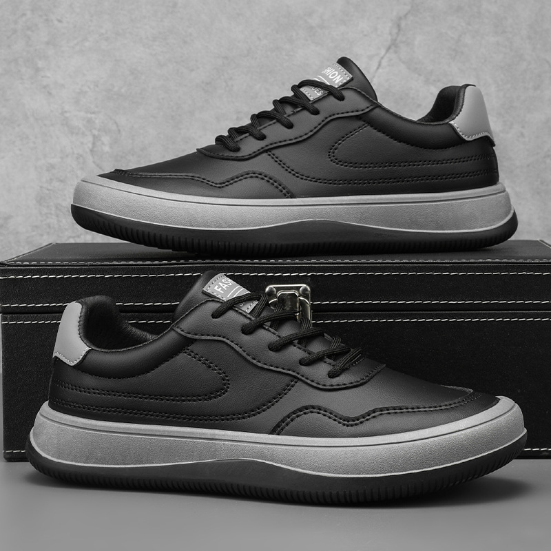 Baskets en cuir véritable lisses semelle fine élégante homme – Loix