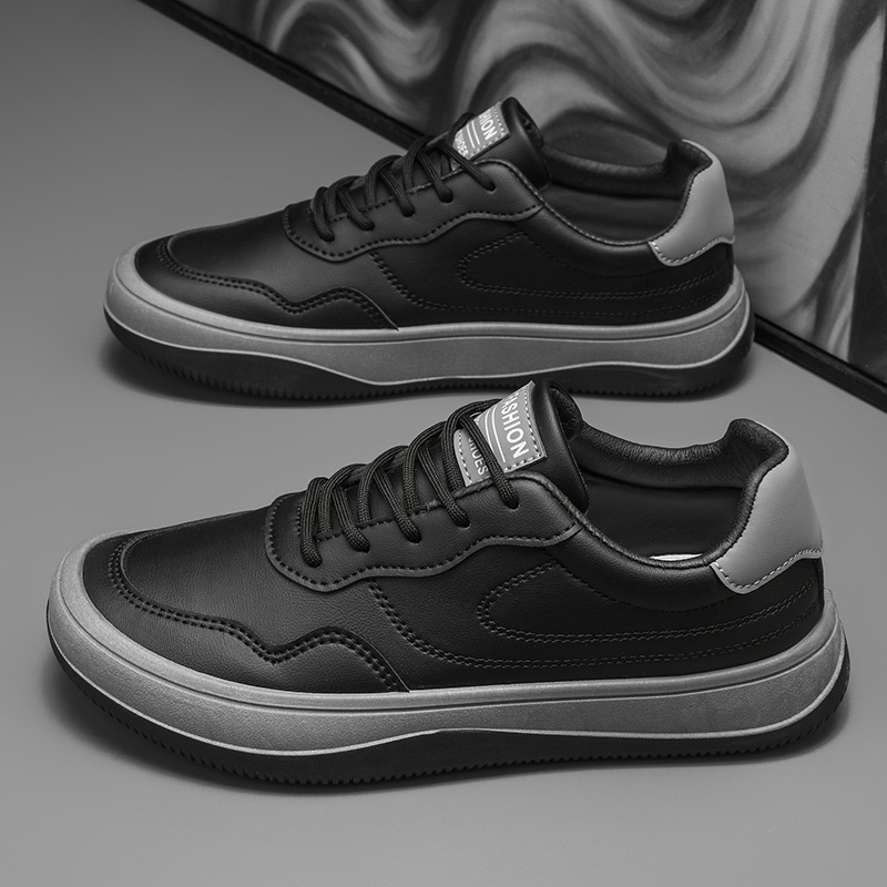 Baskets en cuir véritable lisses semelle fine élégante homme – Loix