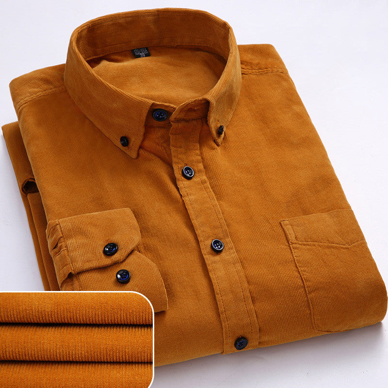 Chemise en velours côtelé fin