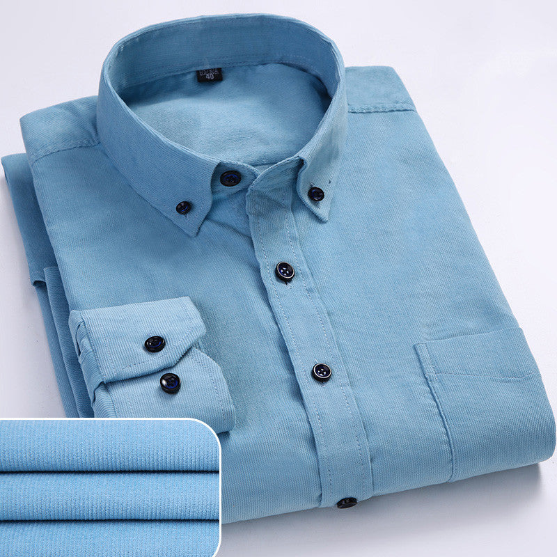Chemise en velours côtelé fin