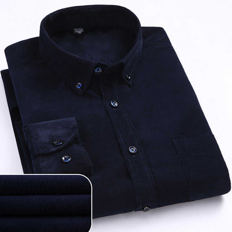 Chemise en velours côtelé fin