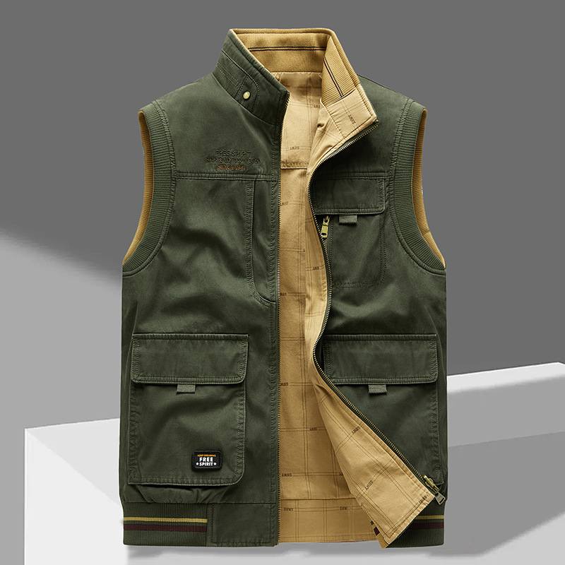 Gilet sans manches multipoches zippé