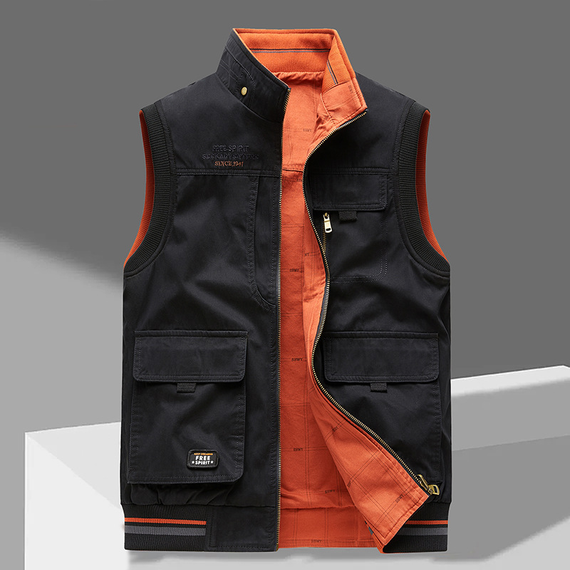 Gilet sans manches multipoches zippé