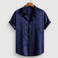 Chemise satinée à motif floral