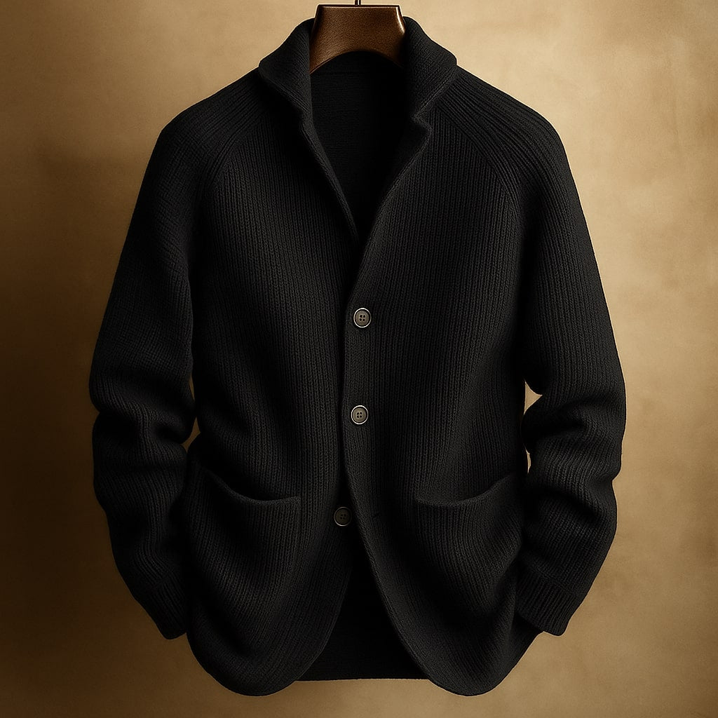 Gilet col châle maille côtelée