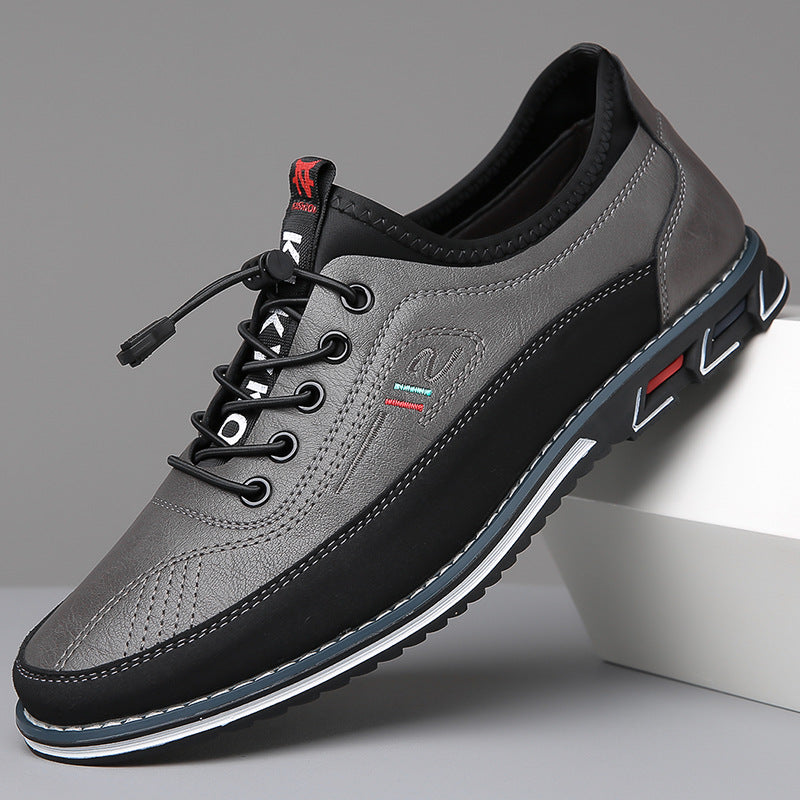 Chaussures décontractées effet cuir à lacets élastiques