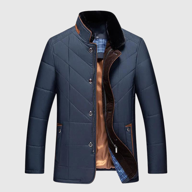 Veste matelassée à col effet fourrure