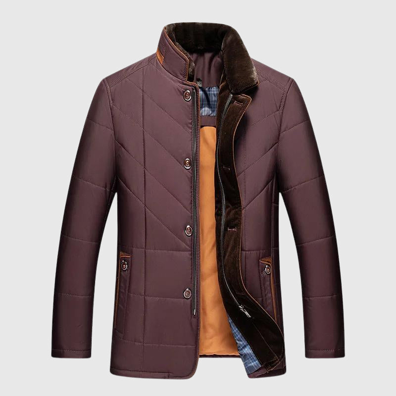 Veste matelassée à col effet fourrure