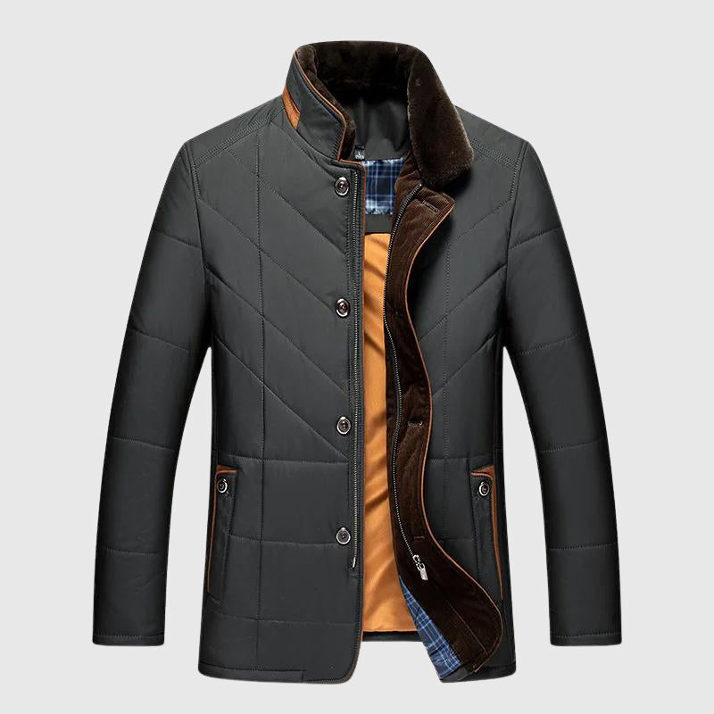 Veste matelassée à col effet fourrure