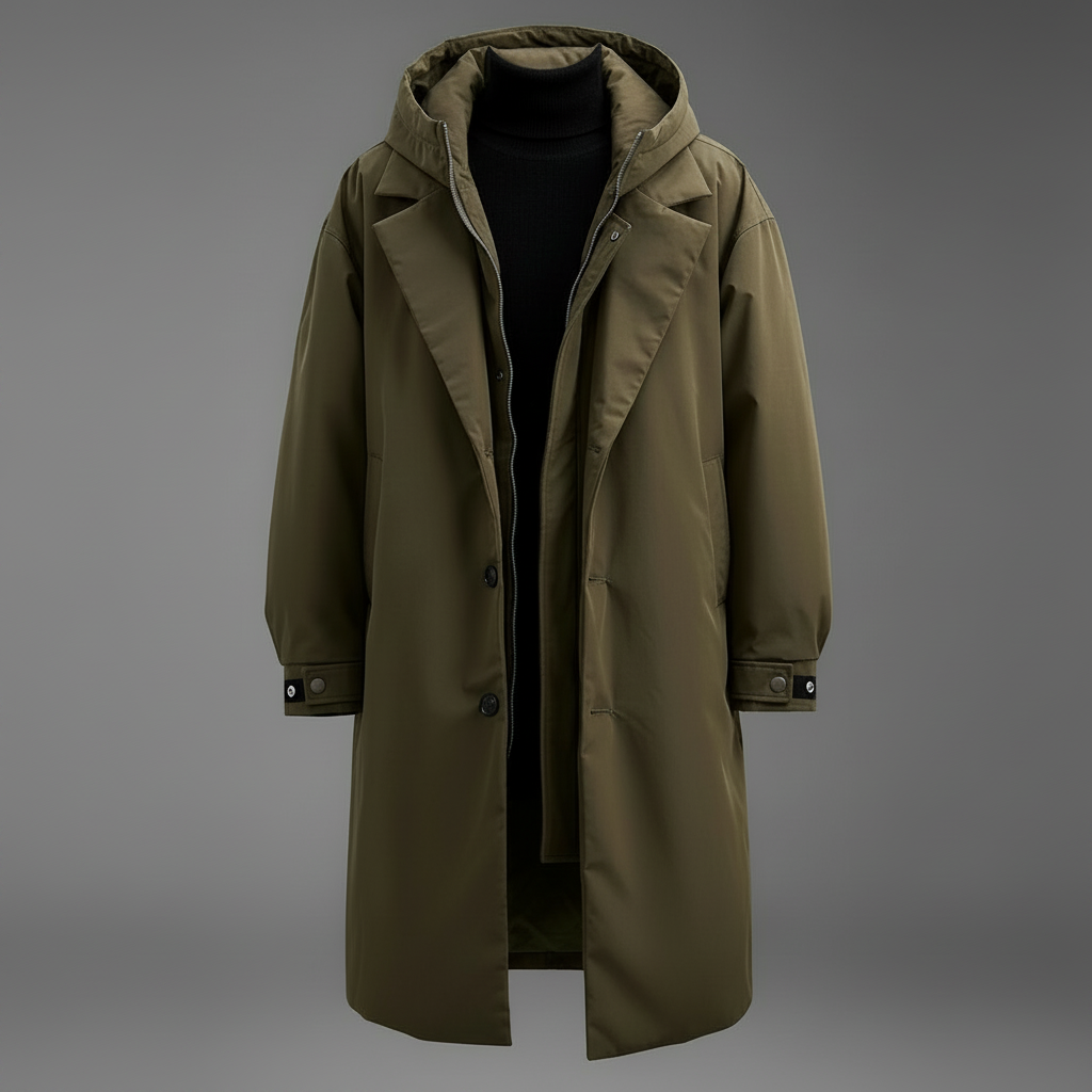 Trench imperméable à capuche long coupe ample homme – Fontevraud
