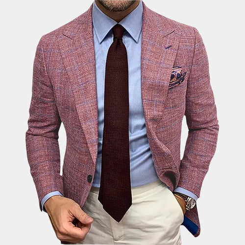 Blazer léger texturé à revers crantés