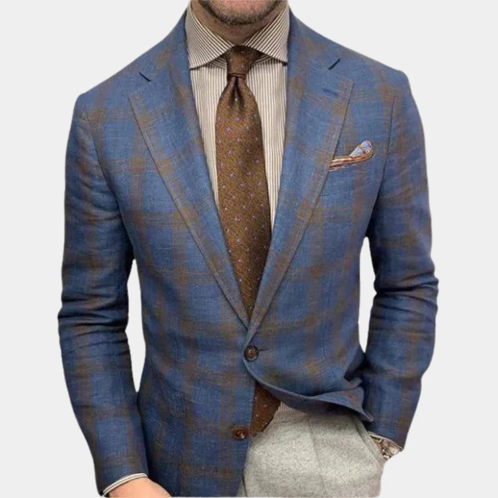 Blazer léger texturé à revers crantés