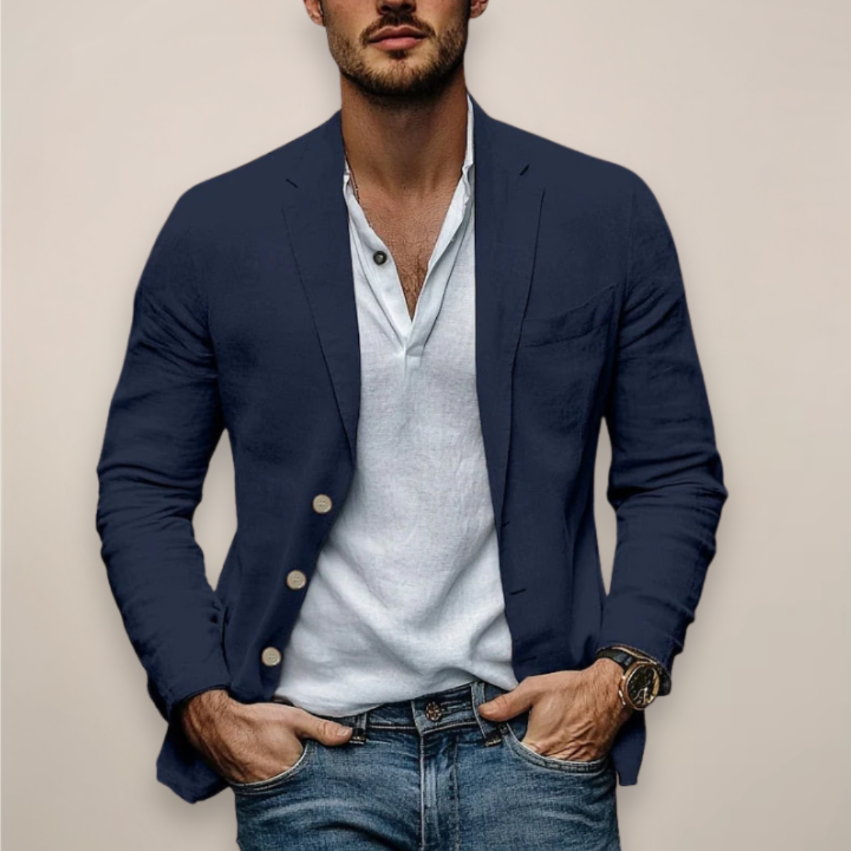 Veste blazer slim légère smart casual pour journées et soirées d'été homme – Bourg