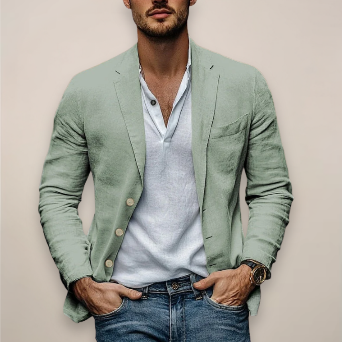 Veste blazer slim légère smart casual pour journées et soirées d'été homme – Bourg