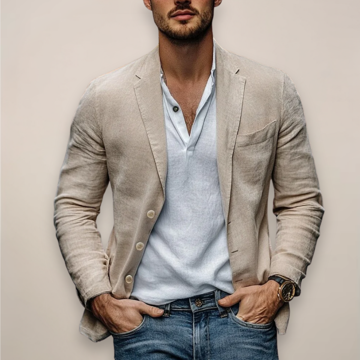 Veste blazer slim légère smart casual pour journées et soirées d'été homme – Bourg