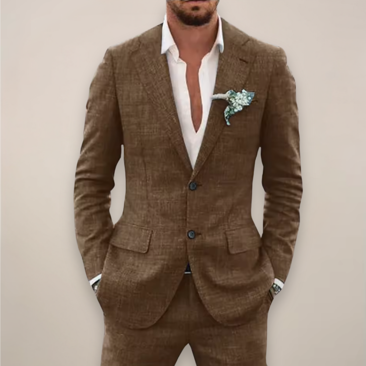 Costume d'été deux pièces veste droite au chic discret homme – Châteauneuf