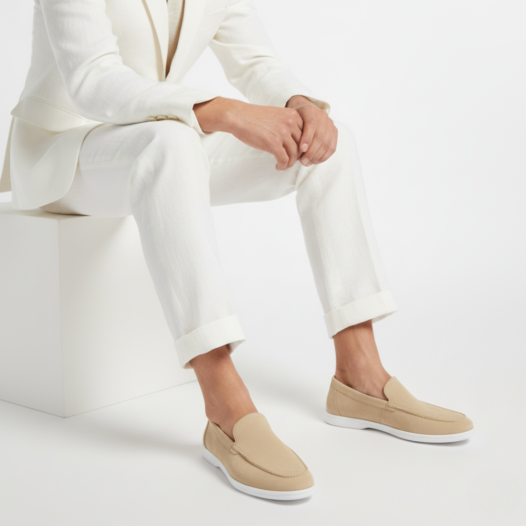 Mocassins à couture apparente silhouette basse au style intemporel homme – Caramel