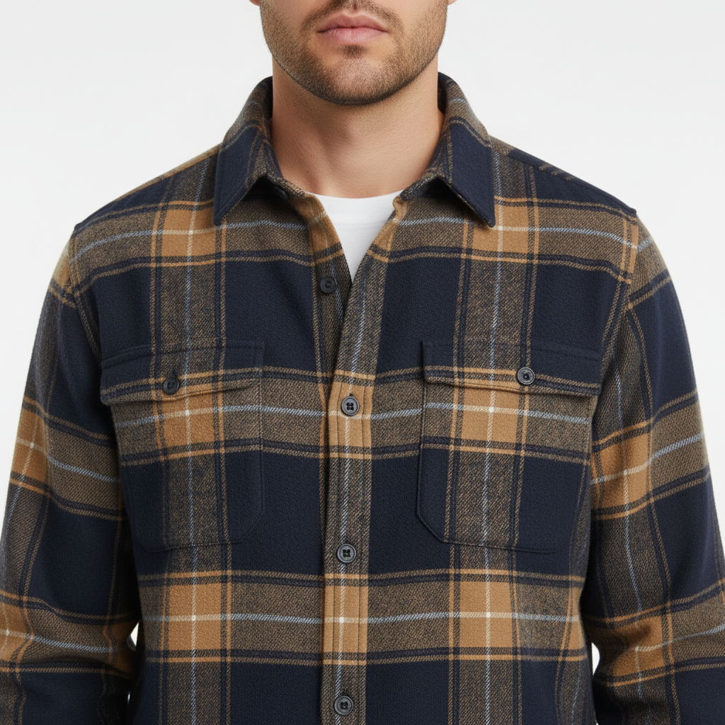 Chemise à carreaux aspect flanelle