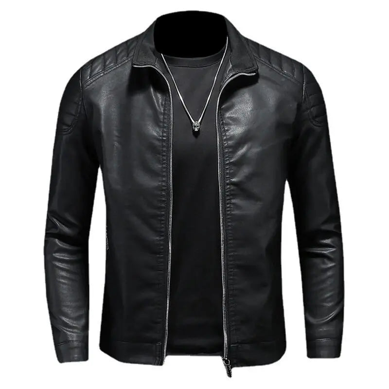 Blouson effet cuir à ligne sobre