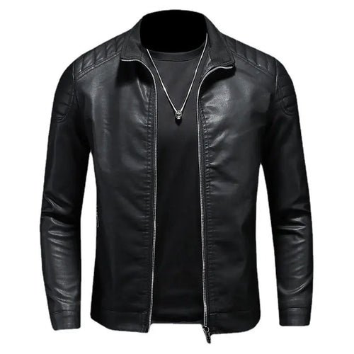 Blouson effet cuir à ligne sobre