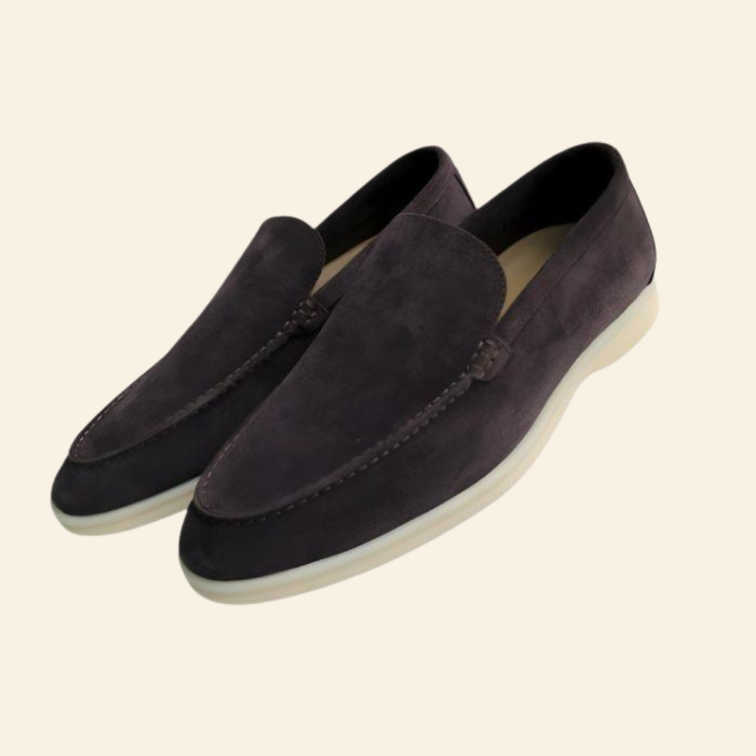 Mocassins en daim élégants à enfiler semelle fine homme – Vitré