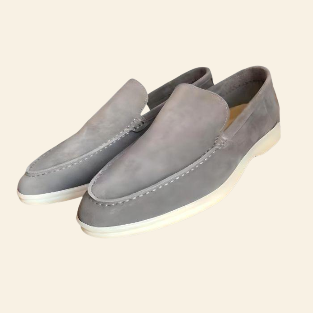 Mocassins en daim élégants à enfiler semelle fine homme – Vitré