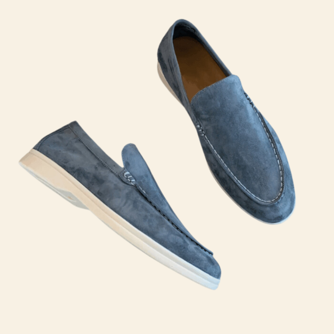 Mocassins en daim élégants à enfiler semelle fine homme – Vitré