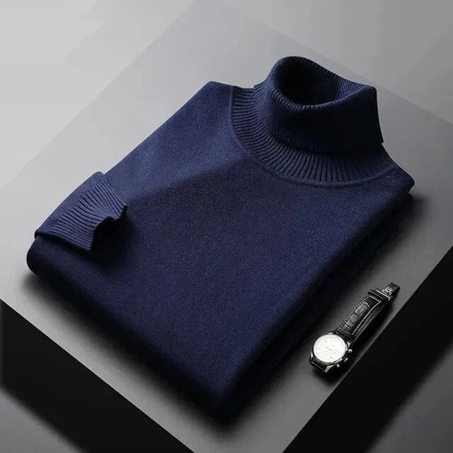 Pull col roulé en maille fine
