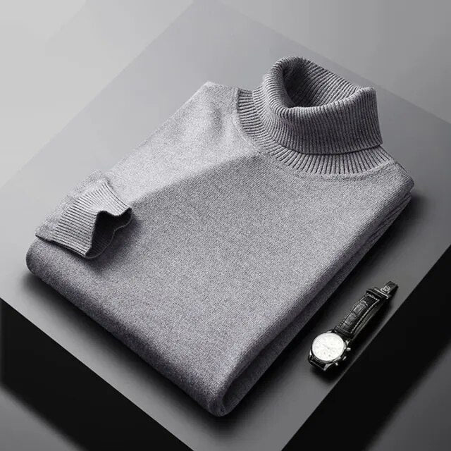 Pull col roulé en maille fine