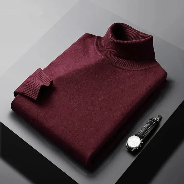 Pull col roulé en maille fine