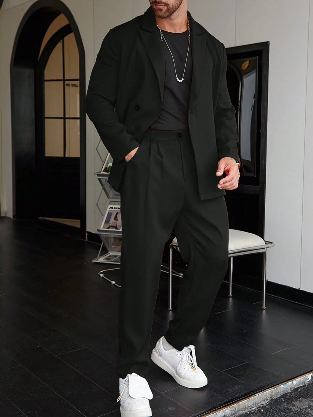 Costume deux pièces business slim veste et pantalon homme – Reuilly