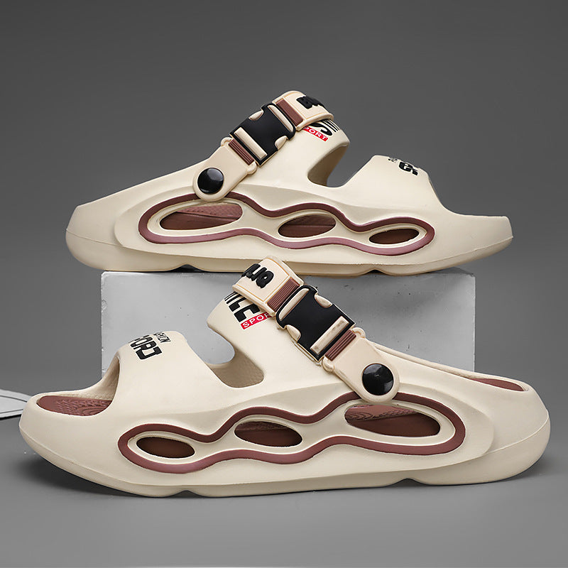 Sandales à plateforme colorblock respirantes style claquettes homme – Mimizan