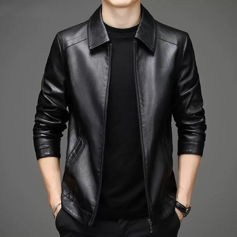 Veste effet cuir coupe décontractée